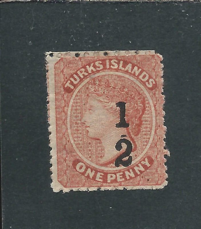 TURKS IS 1873-79 ½ on 1d DULL RED MM SG 18 CAT £95