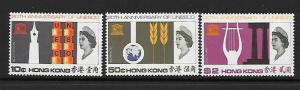 HONG KONG SG239/41 1966 20th ANNIV OF U.N.E.S.C.O. MTD MINT