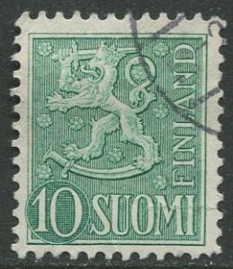 Finland - Scott 316 - Arms of Finland -1954- FU - Single 10m Stamp