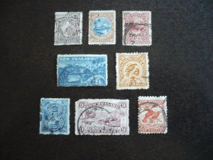 Stamps - New Zealand - Scott#70-72,74,75,79-81 - Used Part Set of 8 Stamps