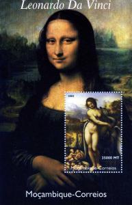 Mozambique 2002 LEONARDO DA VINCI Paintings s/s Perforated Mint (NH)