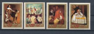 Ajman 1968  Scott unlisted MNH - Paintings by Velazquez (4)