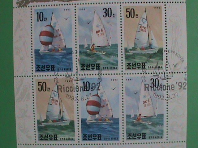 KOREA STAMP 1992  RICCIONE'92  YACHTS SAILING - CTO- NH S/S SHEET- #2  VERY RARE