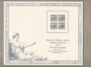 SC134 Sou Card AMERICAN PHILATELIC SOCIETY  1992