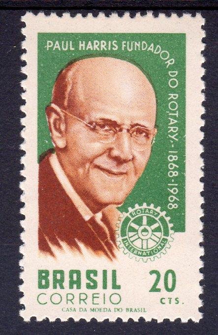 Brazil 1968 ROTARY INTERNATIONAL PAUL HARRIS (1v) Perforated Mint (NH)