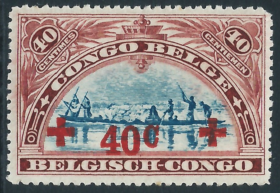 Belgian Congo, Sc #B5, 40c + 40c, MH