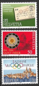 SWITZERLAND 1984 Anniversaries and Events Set Sc 744-746 MNH