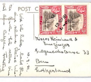 ADEN KGVI Postcard Maritime RP PPC P&O *STRATHEDEN* 1951 Bern SHIPS PJ204