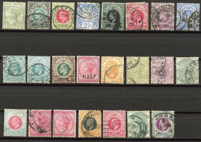 NATAL  LOT OF USED STAMPS AS SHOWN