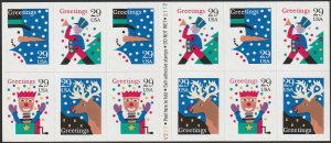 2802a MNH ATM booklet Seasons Greetings, plate no. V2222112; no per item S&H fee