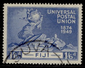 FIJI GVI SG275, 1s 6d blue UPU, FINE USED.