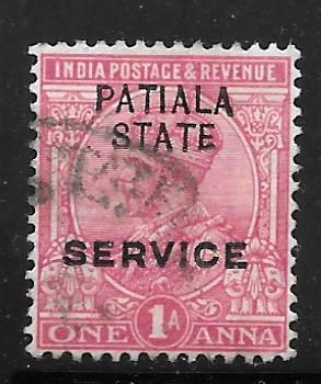 India Patiala O31: 1a George V, used, F