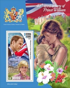 Sierra Leone - 2022 Prince William Anniversary - Stamp Souvenir Sheet