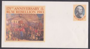 AUSTRALIA - 1983 27c 175th ANNIVERSARY OF THE RUM REBELLION  PRE-PAID COVER MINT