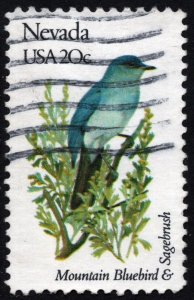 SC#1980 20¢ State Birds & Flowers: Nevada; Perf 10½ x 11¼ (1982) Used