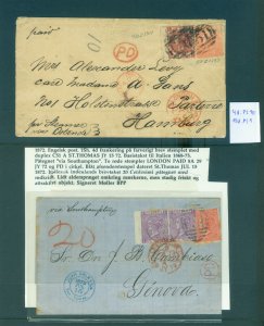 Danish West Indies 1865-79 BRITISH POST OFFICE C51&others specialized coll. Rare