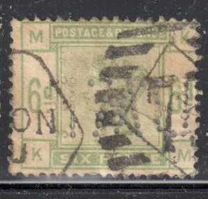 Great Brittain #105 Used PERFINS  ---  C$240,00 - Special SON CDS cancel