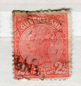 QUEENSLAND; 1890s early classic QV issue fine used Shade of 2.5d. value