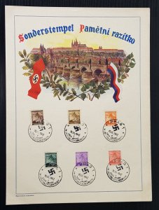 GERMAN THIRD REICH 1943 SPEC CARD WW2 BOHEMIA & MORAVIA RARE A4