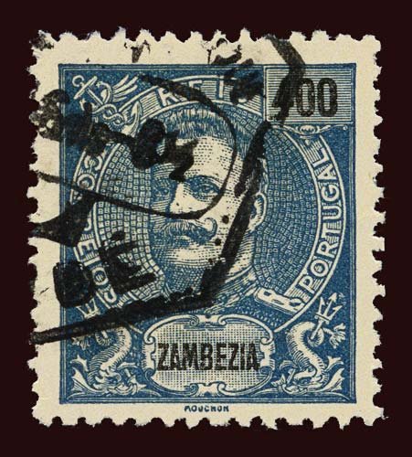 ZAMBEZIA Scott #33 1903 King Carlos used, couple of short perf teeth