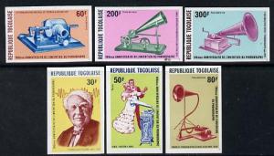 Togo 1978 Edison & Phonograph set of 6 imperf from li...