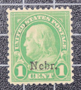 Scott 669 - 1 Cents Franklin - OG MH - Nebraska Overprint - SCV - $3.25