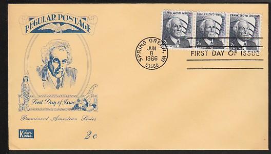 U.S. 1280 Frank Lloyd Wright (Kolor Kover) U/A FDC