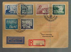 1944 Amsterdam Holland Registered Cover to Hamburg Germany Dienstpost