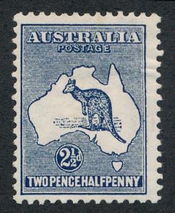 AUSTRALIA 4 MINT HINGED, 2 1/2p KANGAROO, 1st WMK