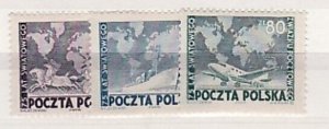 POLAND Sc 457-9 LH ISSUE OF 1949 - UPU