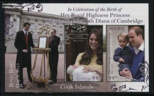 Cook Islands 2015, Princess Charlotte s/s, MNH