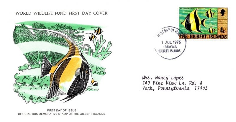 Worldwide First Day Cover, World Life Fund, Gilbert & Ellice Islands