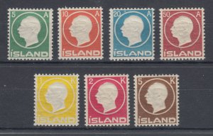 Iceland Sc 92-98 MNH. 1912 King Frederik VIII, embossed set cplt