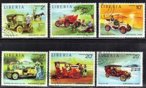 LIBERIA SCOTT #647-652 CTO  1973 AUTOMOBILE SET