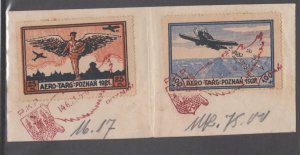 Poland?  2 Aero-Targ:Pozmam 1921 Air Mail lablels?