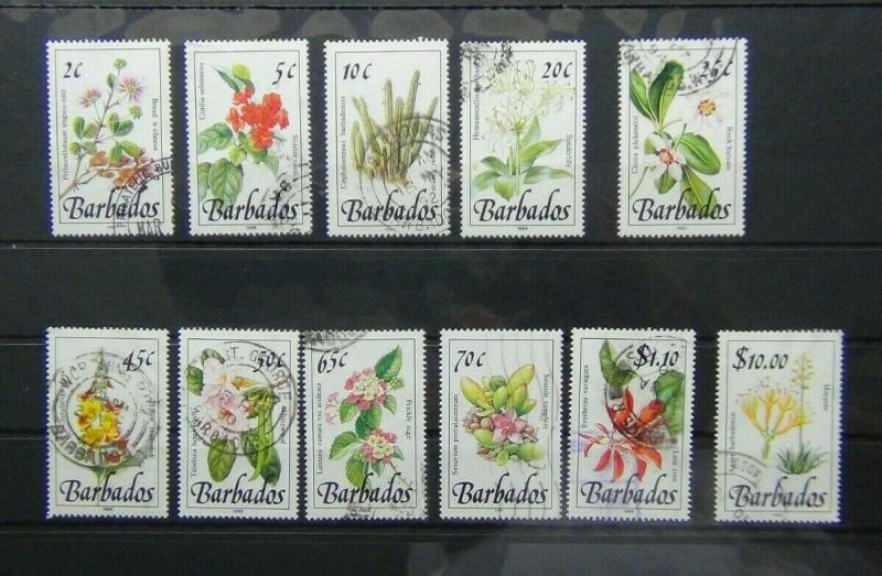 Barbados 1989 Wild Flowers values to $10 Used