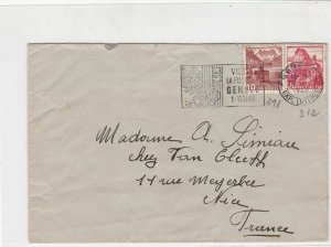 Switzerland 1946 Geneva Exp. Letters Cancel Visit Slogan Stamps Cover Ref 25662