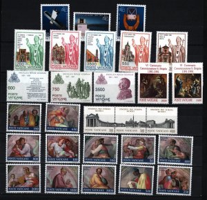 VATICAN 1991 COMPLETE YEAR SET OF 28 STAMPS & BOOKLET MNH