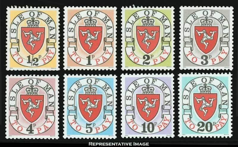 Isle of Man Scott J1-J8 Mint never hinged.