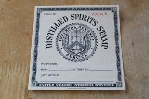DISTILLED SPIRITS REVENUE STAMP 1960 - MINT NG AS ISSUED - US INTERNAL REVENUE