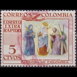 COLOMBIA 1954 - Scott# C262 Chiquinquira Virgin Set of 1 Used