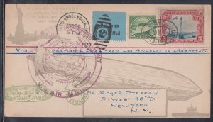 United States - Aug 1929 Los Angeles, CA Zeppelin Cover to New York #2