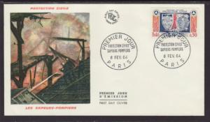 France 1082 Civil Protection 1964 U/A FDC