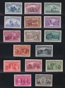 US 230P4-245P4 1c-$5 Columbian Exposition Card Proofs VF-XF SCV $2110 (005)