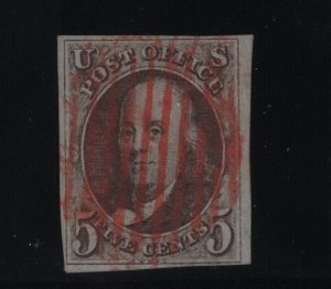 1a VF with PF cert . used red cancel with nice color cv $ 550 ! see pic !