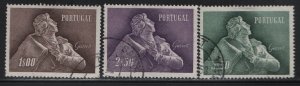 PORTUGAL, 824-826, USED, 1957, J.B. ALMEIDA GARRETT