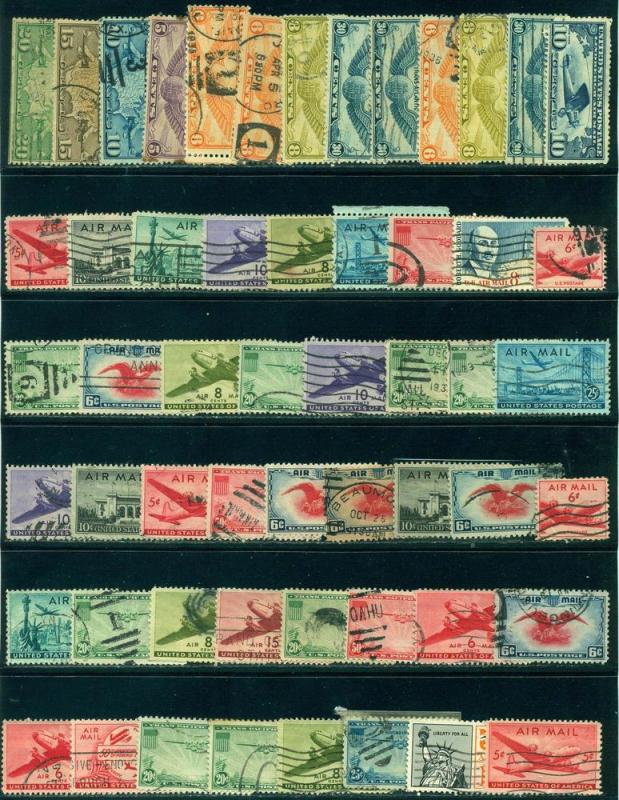 USA Air Mail Collection - 109 mint/used stamps in all!