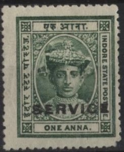 India: Indore O2 (mh, ng) 1a Maharaja Tukoji Rao III, grn (1904)