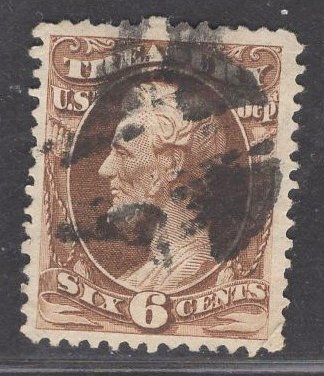 US Stamp #O75 6c Brown U.S. Treasury Dept. USED SCV $4.00
