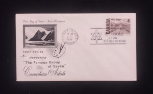 D)1967, CANADA, FIRST DAY COVER, ISSUE, THE FAMOUS GROUP OF SEVEN, CANADIAN